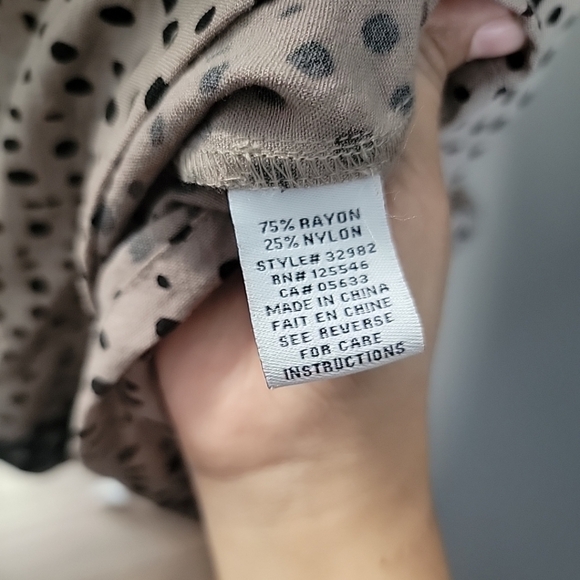 Habitat Dress Sheath Tan Black Dots Size Small Coastal Resortwear Midi Pockets - Picture 5 of 6